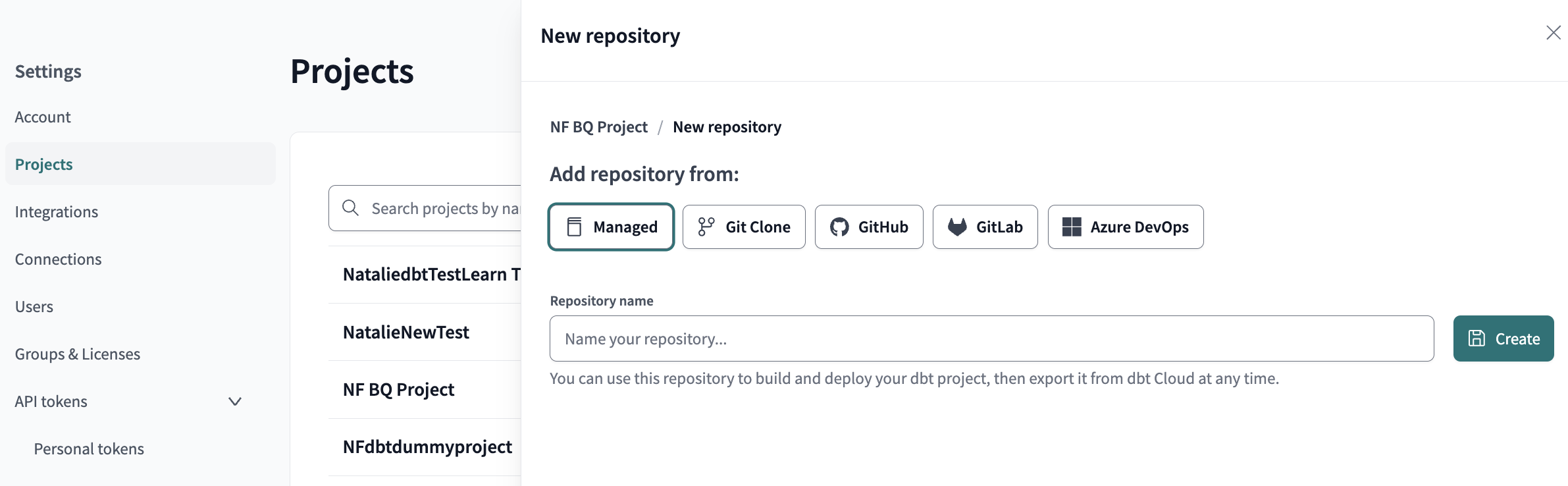 Adding a managed repository